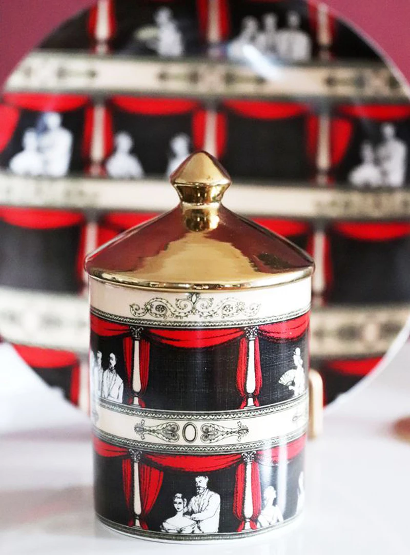 Подсвечник в европейском ретро стиле керамический канделябр 8 тарелок кафетры