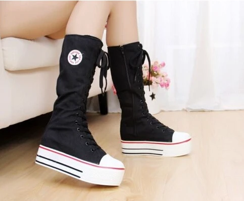 PUNK EMO Women Girl Shoes Zip Lace Up 