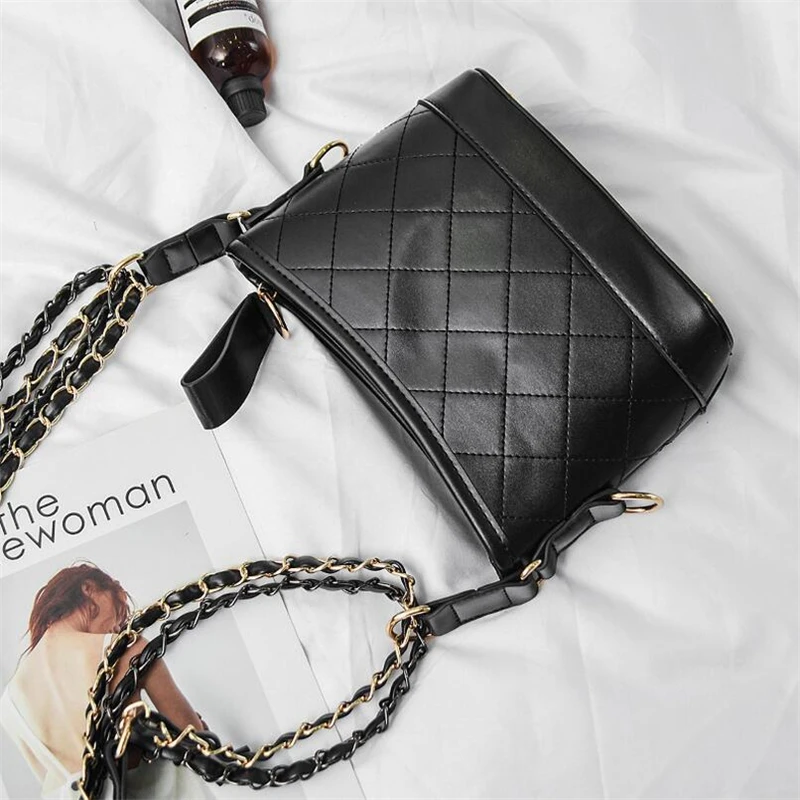 Женская клетчатая сумка через плечо с цепочкой|chain crossbody bag|women shoulder bagbrand bag |