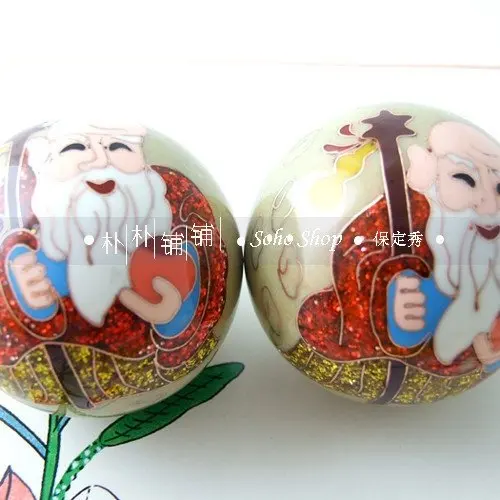 50 мм шарики baoding с безцветной перегородчатой искусственной кожей разных цветов.