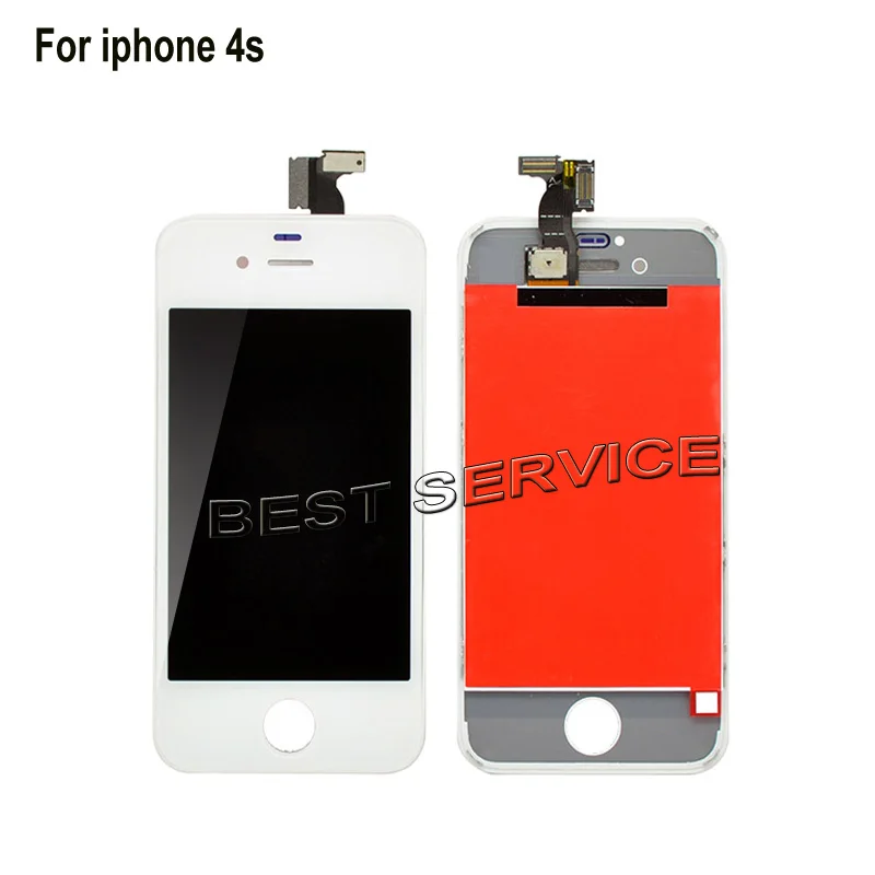 Без битых пикселей для iPhone 4 4S ЖК-дисплей с кодирующий преобразователь сенсорного