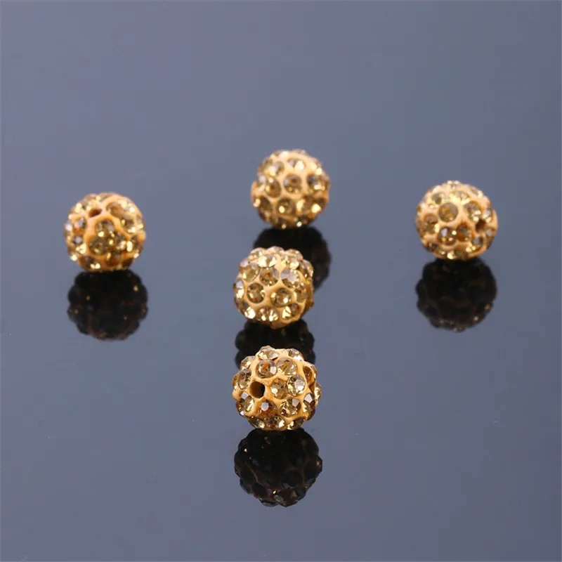 Круглые бусины с хрустальными шариками 10 мм 100 шт. для изготовления ювелирных