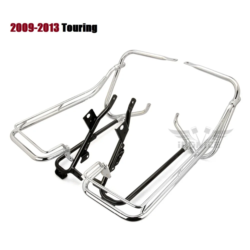 Для Harley Saddlebag кронштейны guard bar Touring saddlebags guard Street Glide Road King FLHR FLHRC FLHTCU 2009-2013