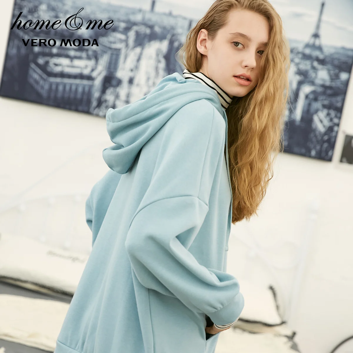 Vero Moda Весна и лето Поддельные из двух частей подкладка щеткой Досуг толстовки Одежда Толстовка | 3184R3506
