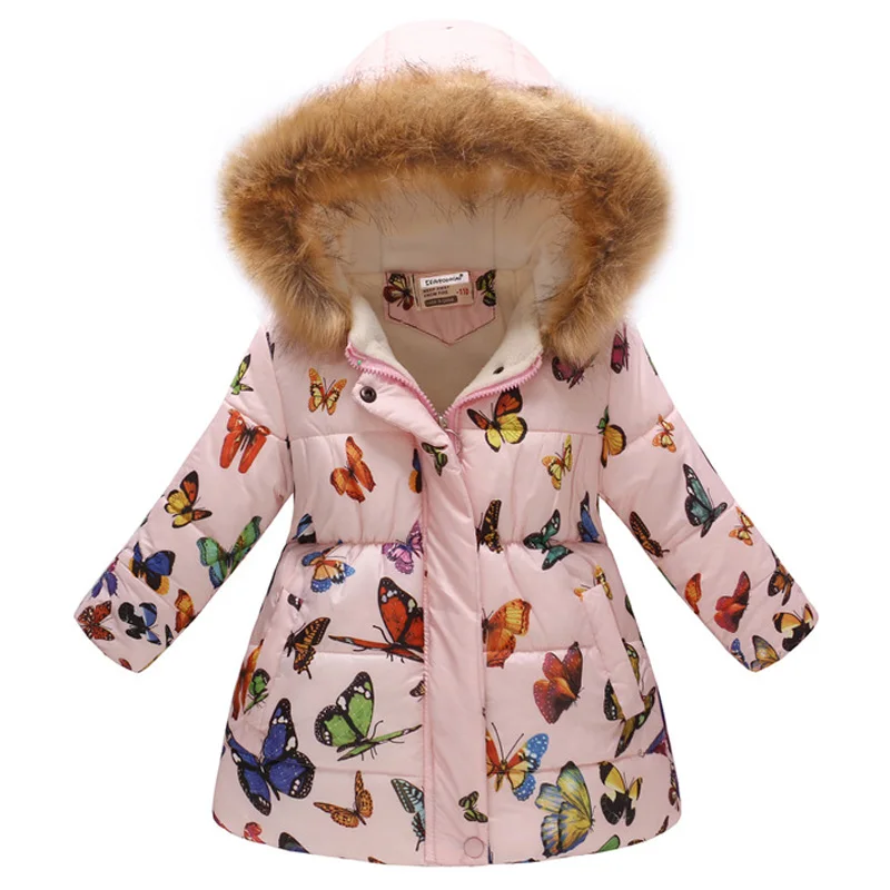Pink Г. Осенне-зимние куртки и пальто для девочек одежда с хлопковой подкладкой для девочек детские куртки для девочек, костюм для детей, верхняя одежда, пальто - Цвет: Pink