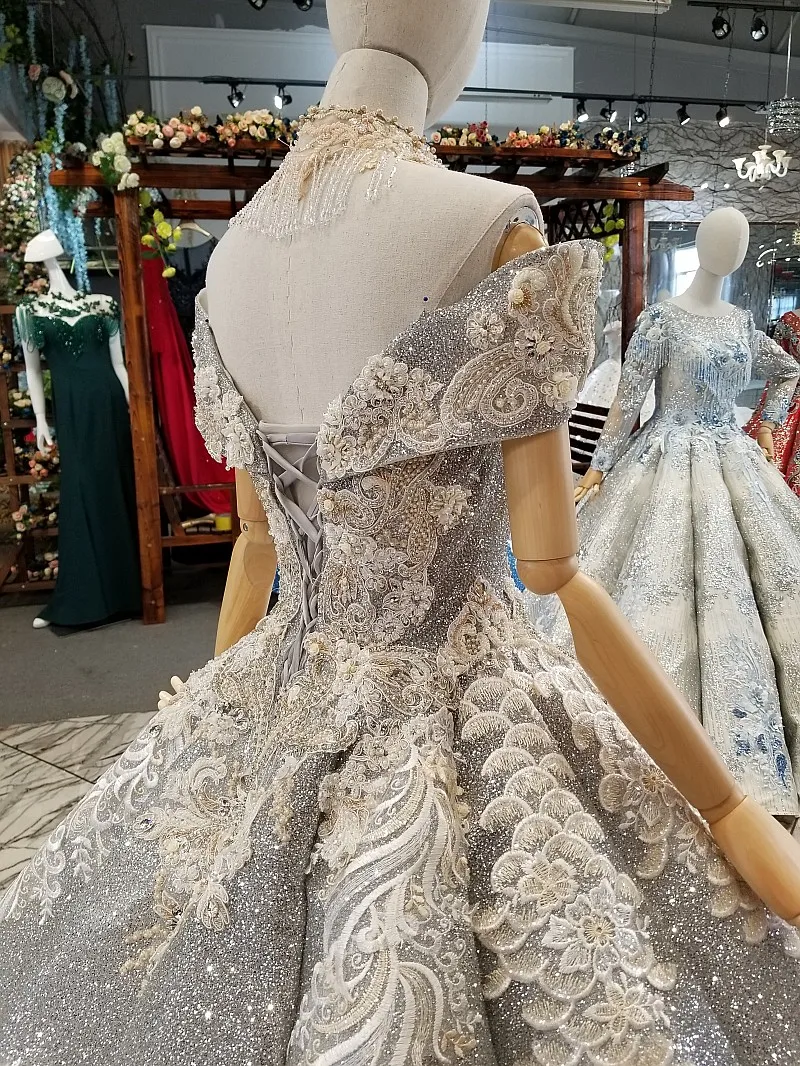 LS964441 серое блестящее платье для мамы невесты свадебные платья с открытыми