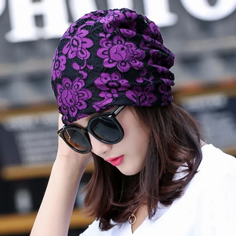 M168 Purple CUHAKCI шапки женские теплые вязаные шапки женские зимние Skullies кружевная жаккардовая шапочка новая осенняя теплая шапка женские модные розовые черепа - Цвет: M168 Purple