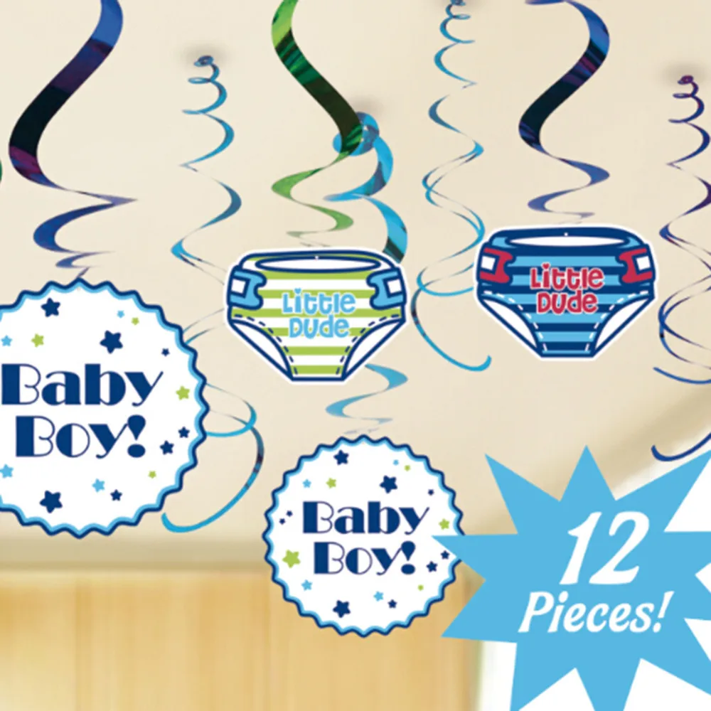 Hanging Dangling Swirl Decorations for (Boys Girls Adults) Birthday Shower Anniversary 1st/16th/30th/40th/50th Party | Дом и сад
