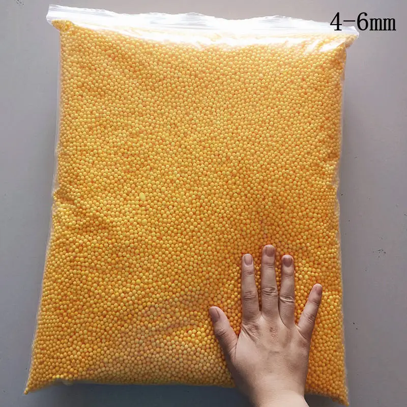 4-6mm Yellow 250g 250 г 4-6 мм кровоточащий пенополистирол шарики из пенополистирола DIY снежные грязевые частицы аксессуары мелкий шарик из пенопласта Наполнитель из пенопласта - Color: 4-6mm Yellow 250g