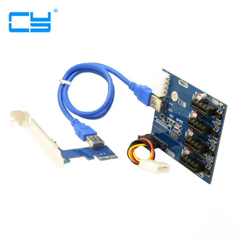 1 шт. PCI e Express 1x до 4 портов переключатель сплиттер мультипликатор концентратор