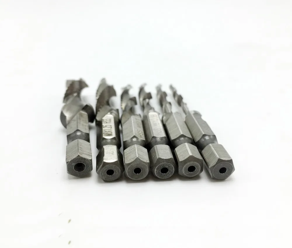 6 шт./компл. M3/M4/M5/M6/M8/M10 Шестигранная головка винтовой Метчик сверла из