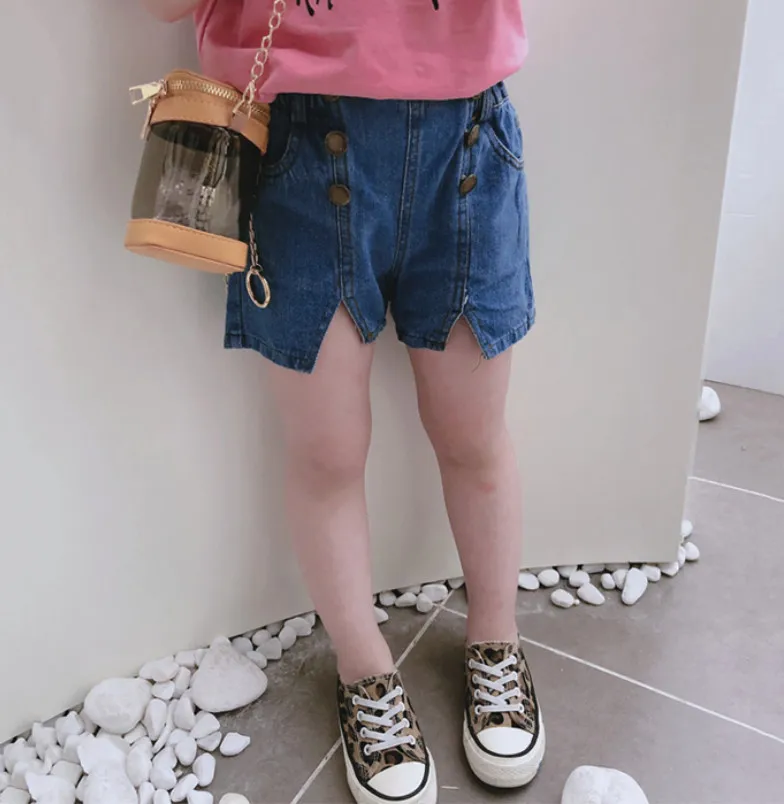 Джинсовые шорты для девочек лето 2019 джинсовые маленьких детские ковбойские