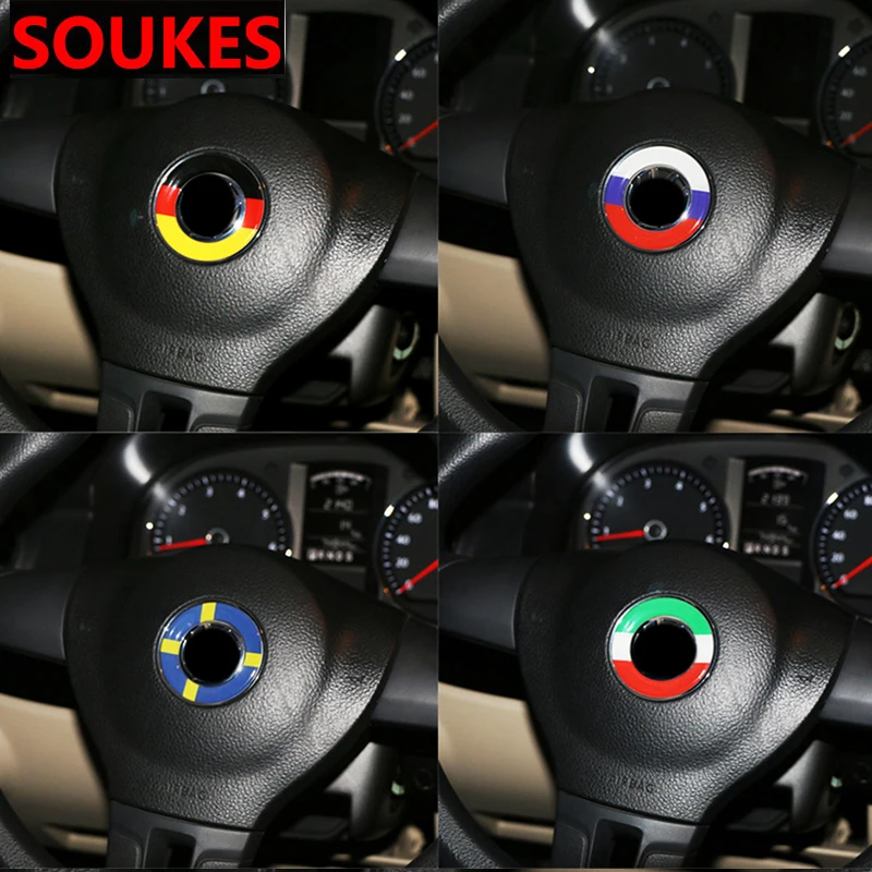 Карбоновый автомобильный Стайлинг эмблема рулевого колеса круглая наклейка для