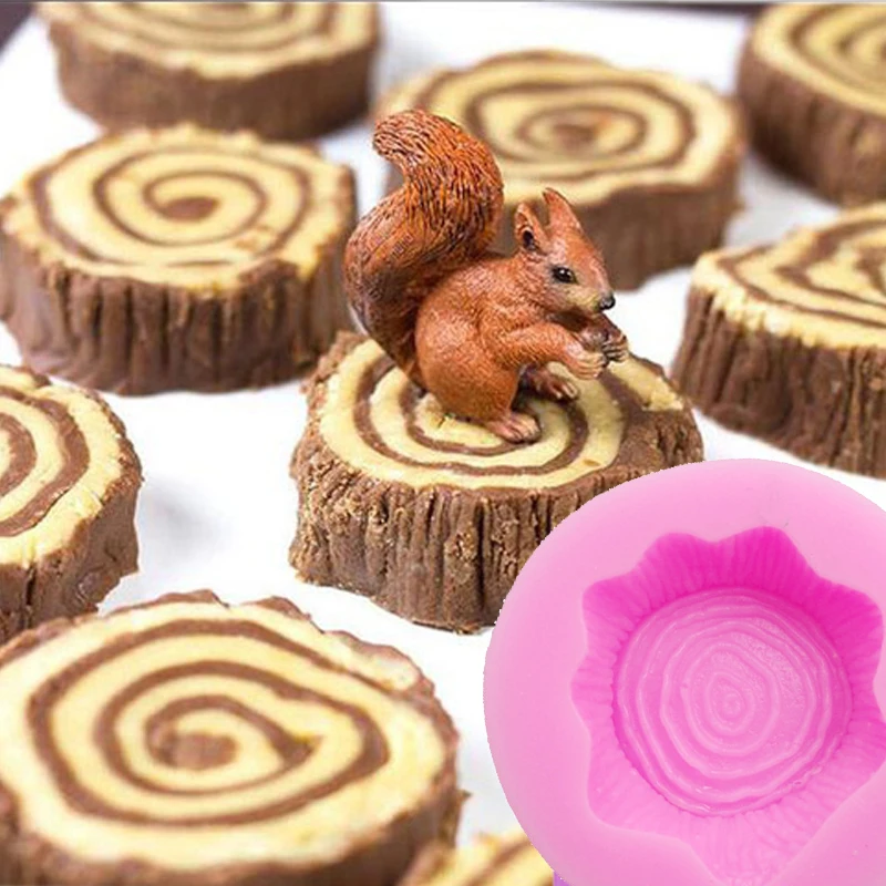 

Craft Molds tree stump DIY Tree Shape Silicone Mold For Fondant Cake baking Mold Bakware Soap Mold Sugar Tool T0743