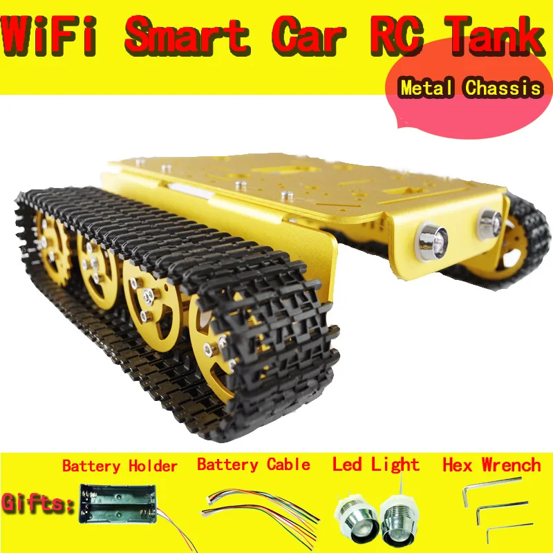 

Металлический робот танк T200, шасси автомобиля, аксессуар для гусеницы, дистанционное управление, гусеничное колесо, игрушка «сделай сам», Роботизированная модель