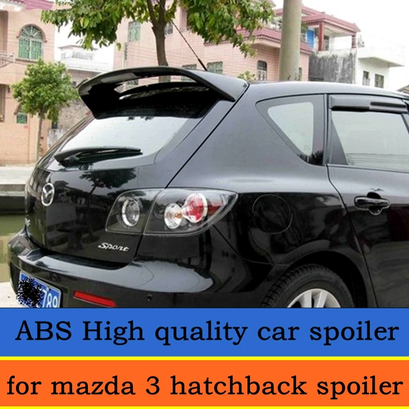 Для mazda 3 хэтчбек спойлер mazda 3 хэтчбек с спойлер на фонарь Высокое качество ABS Материал заднее крыло праймер цвет
