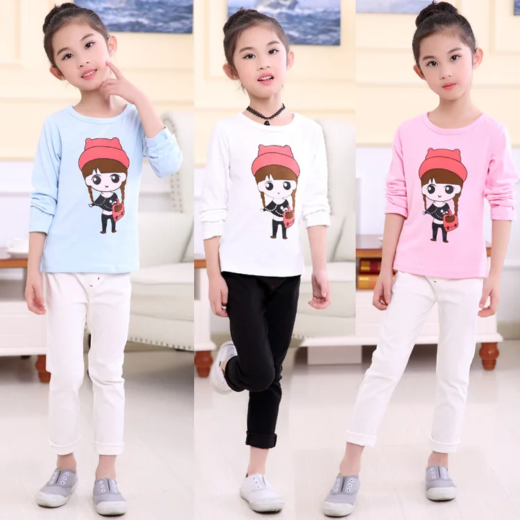 

Children's Clothing Spring Underwear Lovely Girl Long Sleeve Cartoon T-shirt