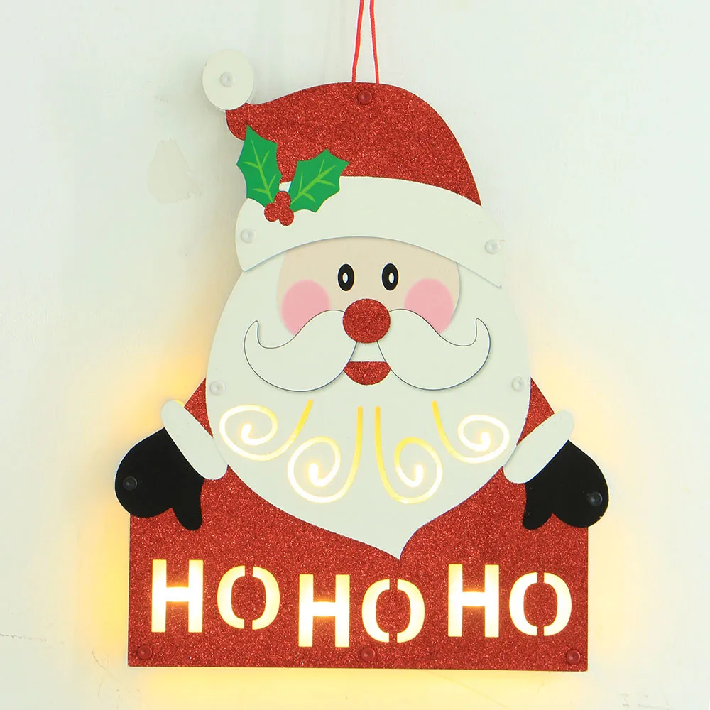 Новый высокое качество висит украшения елки светодио дный деревянный Санта