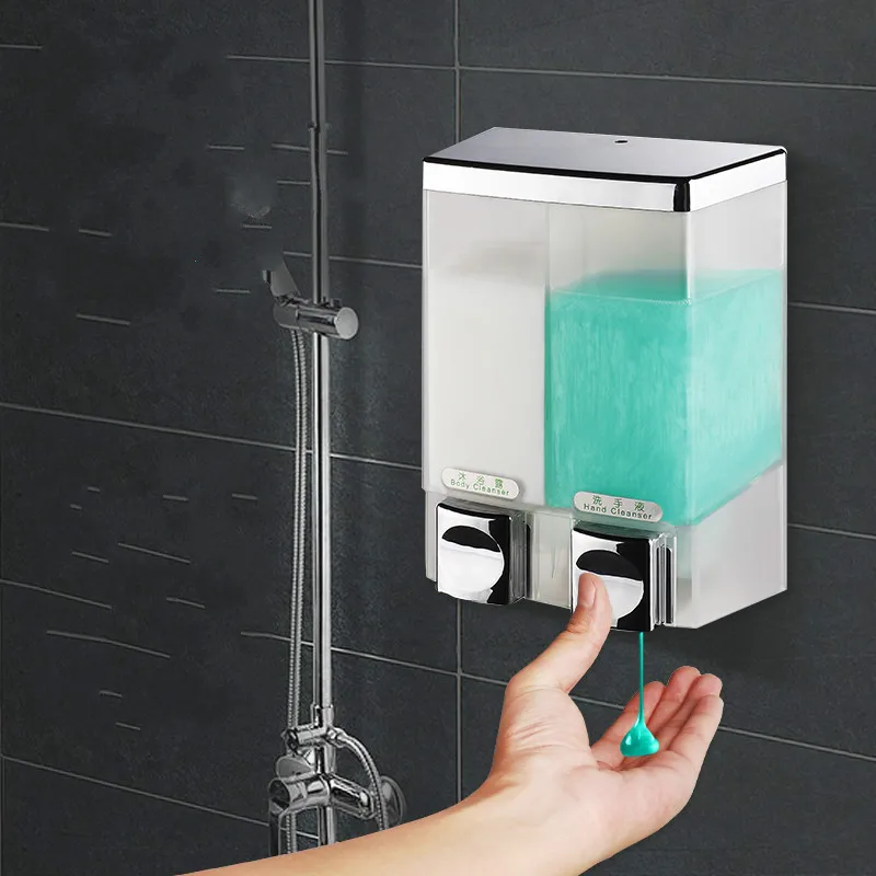 Настенный дозатор для мыла настенный с двойной головкой мытья рук и волос душ в