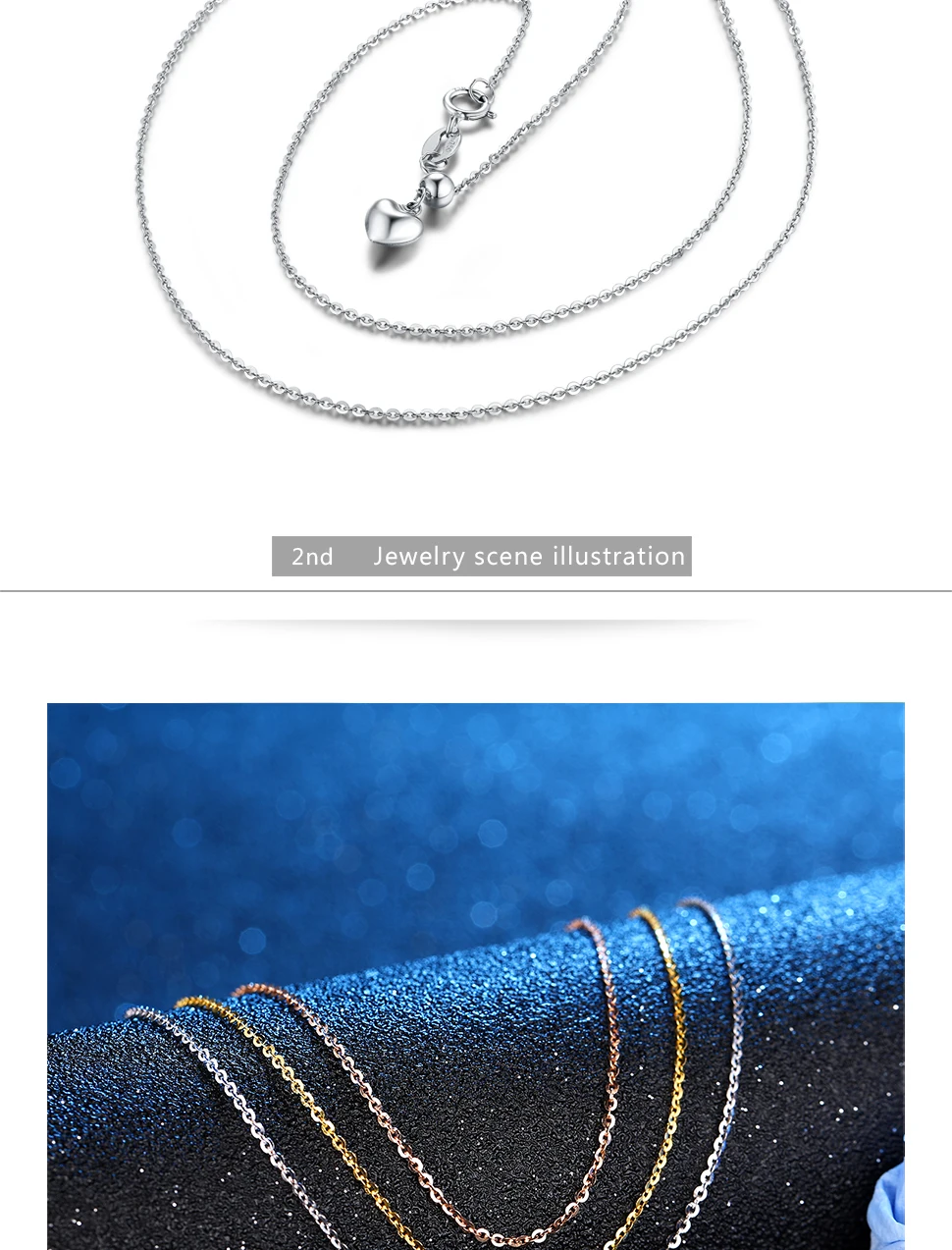 GCZQ Genuine 18K White/Yellow/Rose Gold Chain 1.4g Arbitrarily adjustable Necklace Gold Chain Pure Gold Necklace