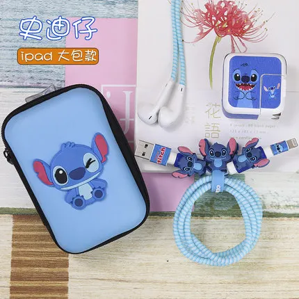 Милый мультяшный комплект защиты для кабеля USB и наушников с коробкой Стикеры