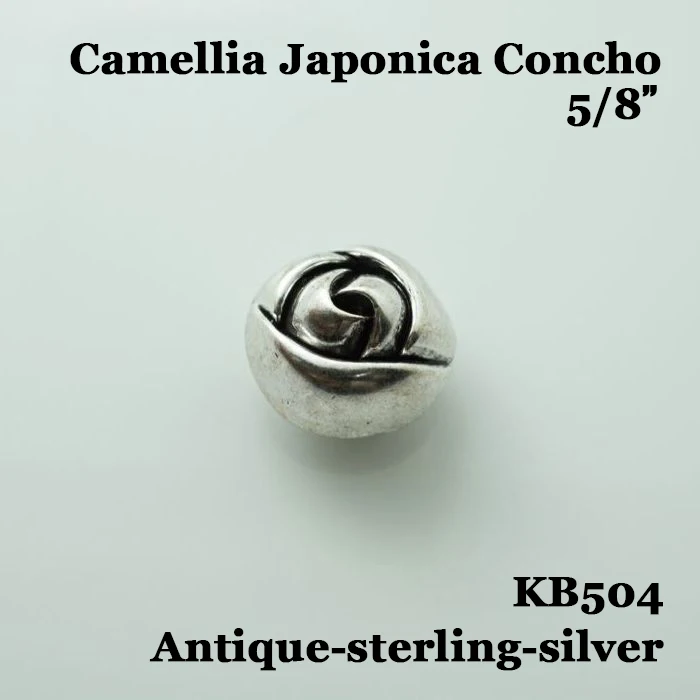 Antique Sterling Sil KB504) 10 шт. 5/8 ''Западной Кончос камелии японской кожаное Кончо - Цвет: Antique Sterling Sil