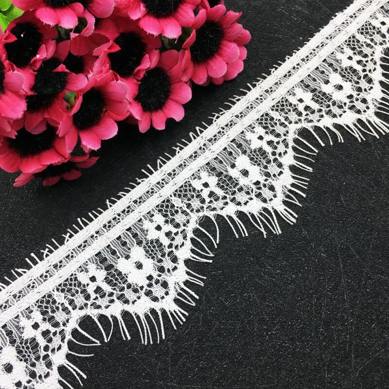 

10pcs/lot 5CM 30 Meters Underwear Dress Nylon Wave Stretch Lace DIY Apparel Sewing Black Single Eyelash Lash
