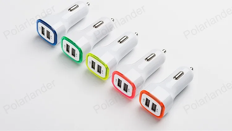 Универсальное автомобильное зарядное устройство 12 В 1.0A2.1A с двумя usb-портами