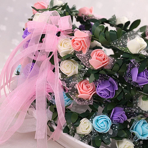 

Rose Flower Crown Headband Wreath Party Wedding Bridal Garland Hairband Headwear