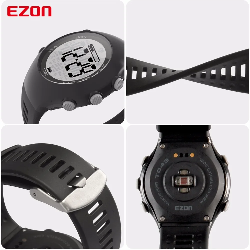 Умные часы EZON T043 с оптическим датчиком пульсометром фитнесом цифровым шагомером
