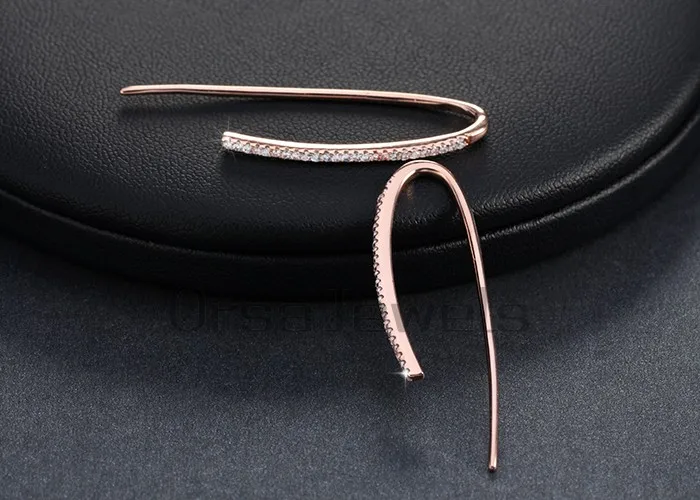 ORSA JEWELS новые экологичные красивые серьги цвета розового золота для женщин, серьги с микро покрытием CZ для девочек и женщин OE121
