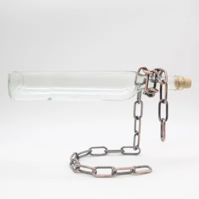 Transparent copper Левитация бутылка вина гидропонное стекло ваза Террариум контейнер стеклянная растительная ваза железная металлическая подставка настольный домашний Декор сад - Цвет: Transparent copper