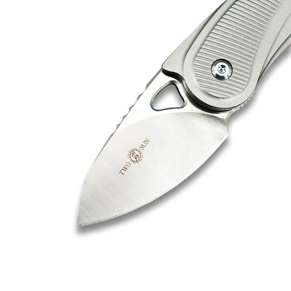 TwoSun мини M390 складной нож карманный нож Походный нож открытый инструмент для выживания EDC TC4 титановые быстрооткрывающиеся шариковые подшипники TS68