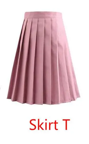 Skirt T Горячая японская Корейская версия короткие юбки школьная девушка плиссированная половина юбка для школьной формы Косплей студента Jk Academy 17 цветов 5xl - Цвет: Skirt T