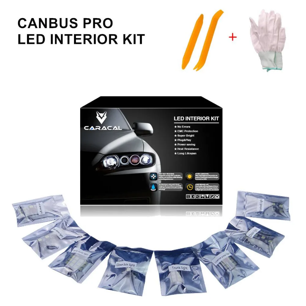 11pcs Error Free Xenon White Premium LED Interior Light Kit for 2008-2012 Chevrolet Chevy Malibu with Installation Tool |