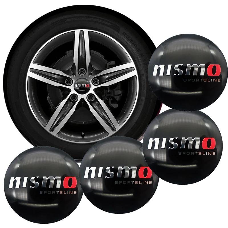 

4Pcs 56mm nismo sticker Wheel Center Hub Caps Decals For Nissan juke tiids note x trail t31 t32 qashqai j10 j11 Car accessories