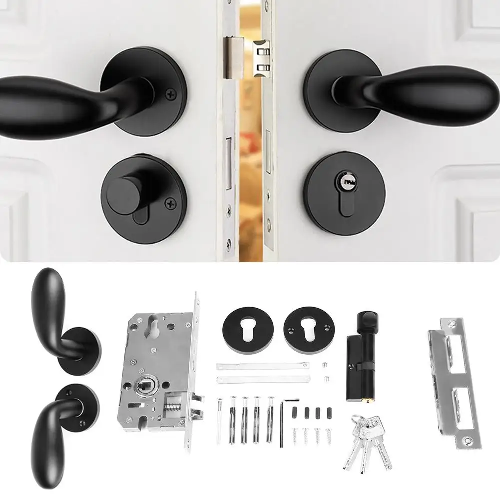 Простой стиль дверной замок с твердой ручкой Алюминиевый Замок для внутренней