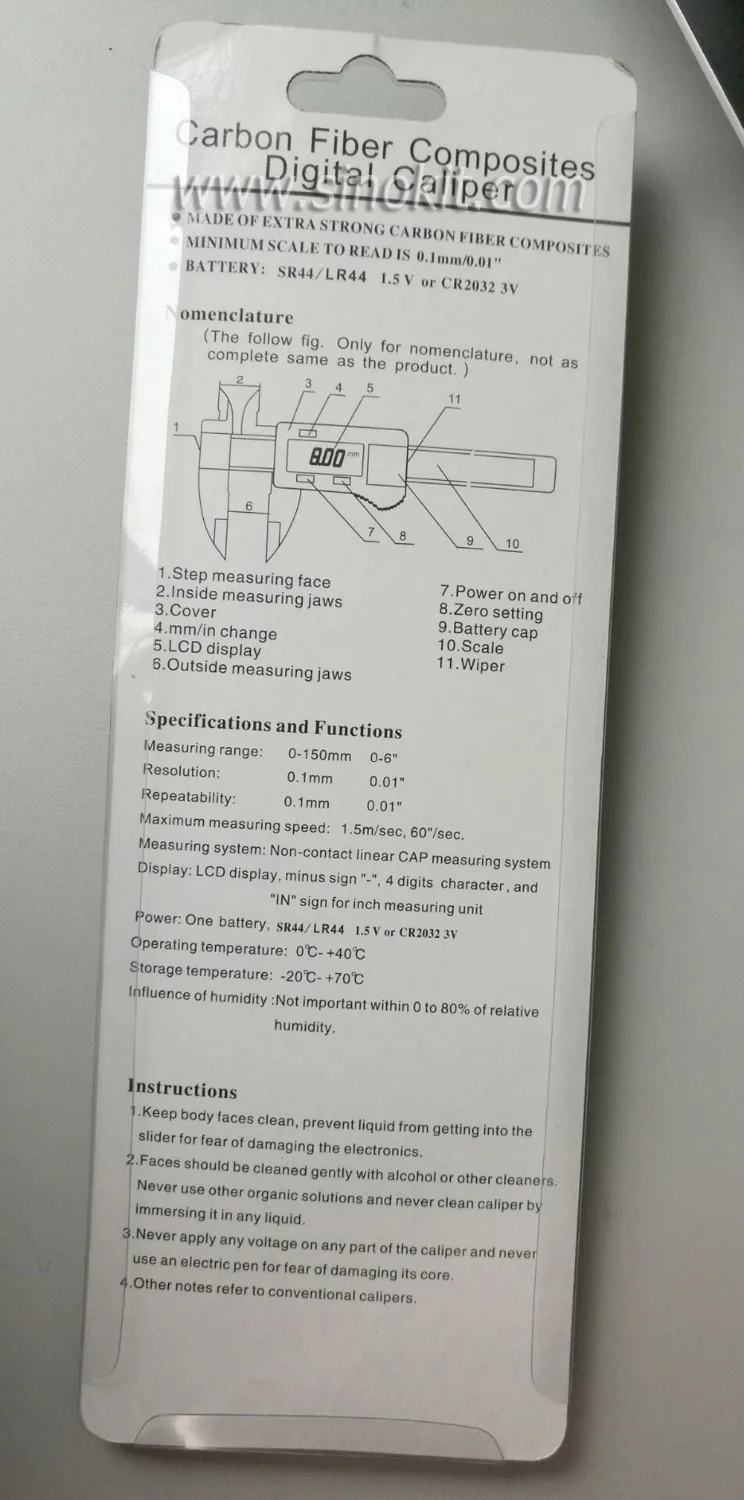 Электронный цифровой штангенциркуль ЖК-дисплей Пластиковый микрометр