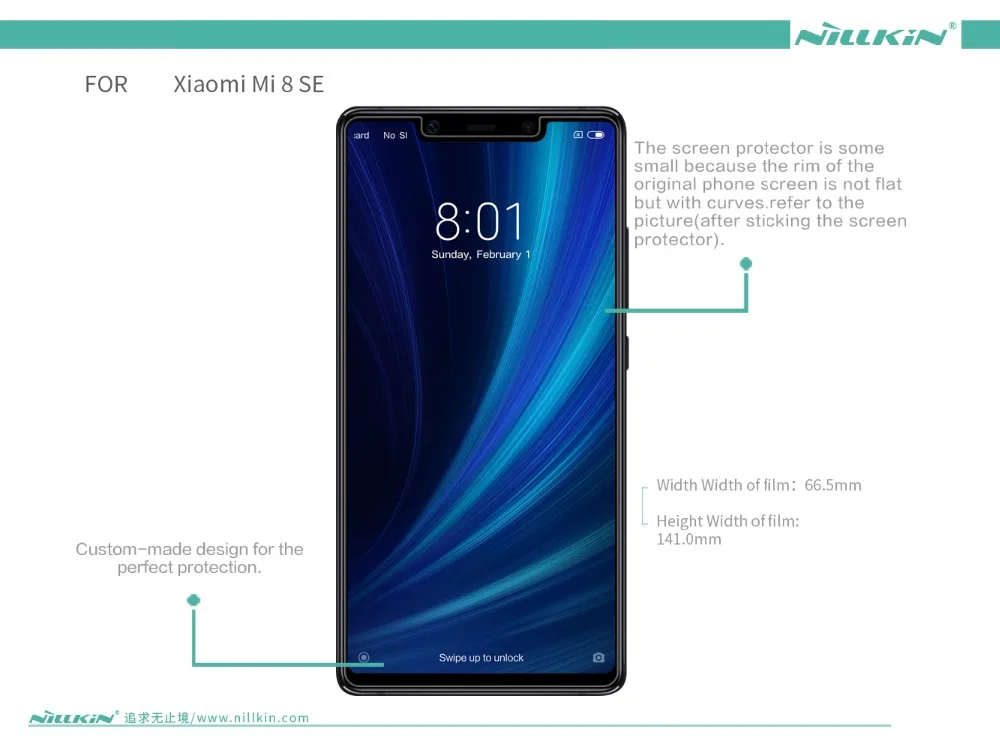 2 шт. для Xiaomi Mi8 SE NILLKIN Супер прозрачная защитная пленка против отпечатков пальцев