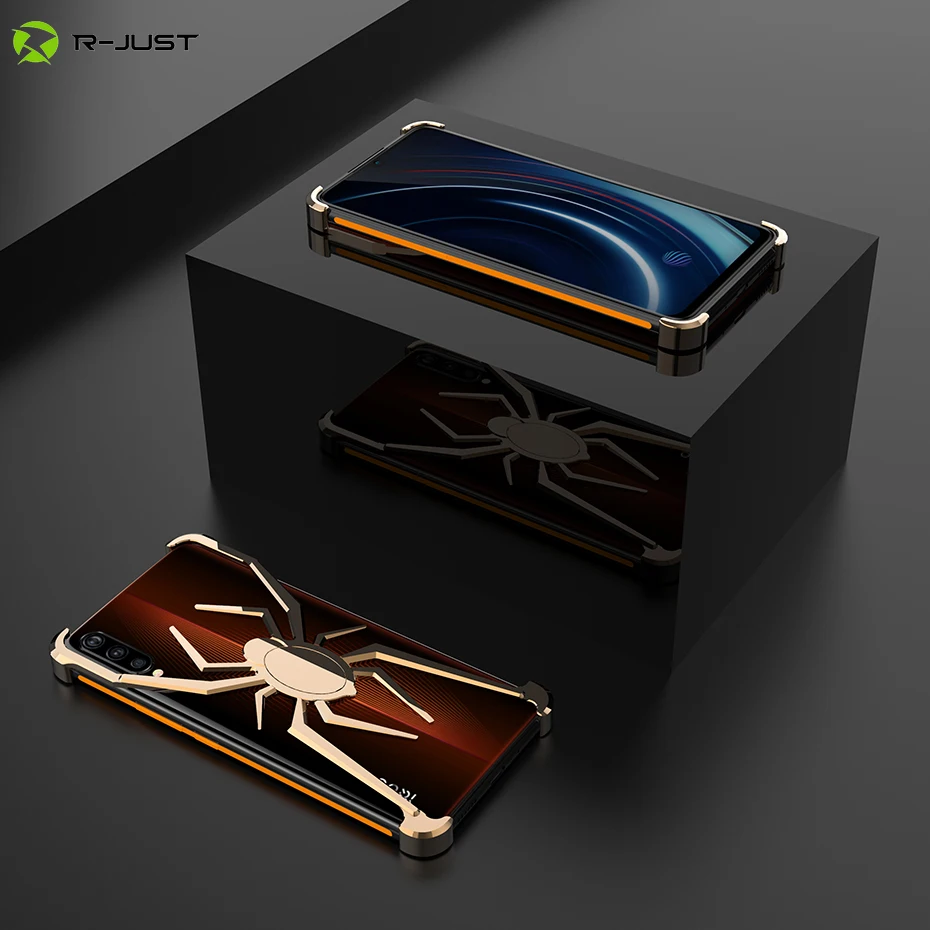R-JUST For VIVO IQOO Luxury Spider Aluminum Metal Bumper Case Cool Shockproof Protective Cover Coque iQOO |