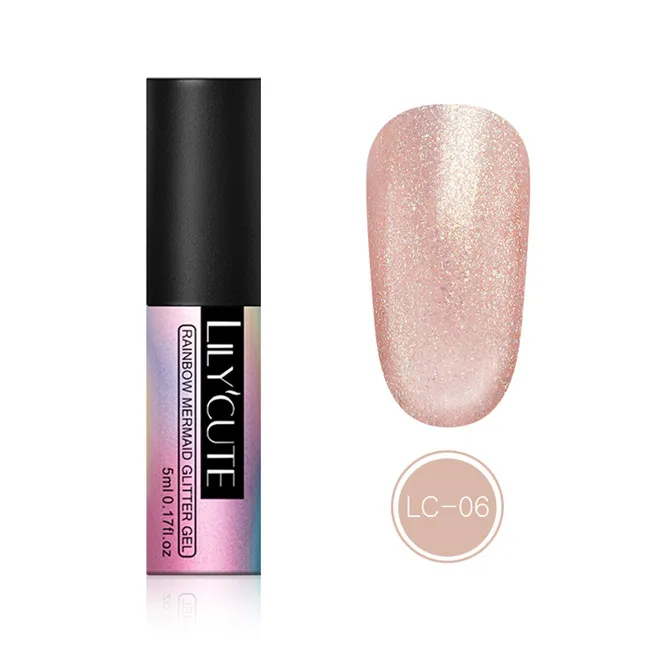 Jelly glitter 6 LILYCUTE 5 мл лазерный Радужный гель голографический лак цветной полуперманентный замачиваемый УФ-гель для дизайна ногтей лак - Цвет: Jelly glitter 6