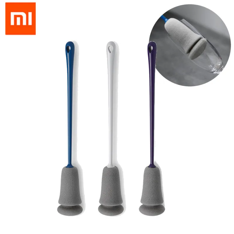XIAOMI Mijia KISSKISS FISH 3 шт. губка чашка щетка длинная ручка сменный кухонный чистящий инструмент Мягкая Чистящая губка
