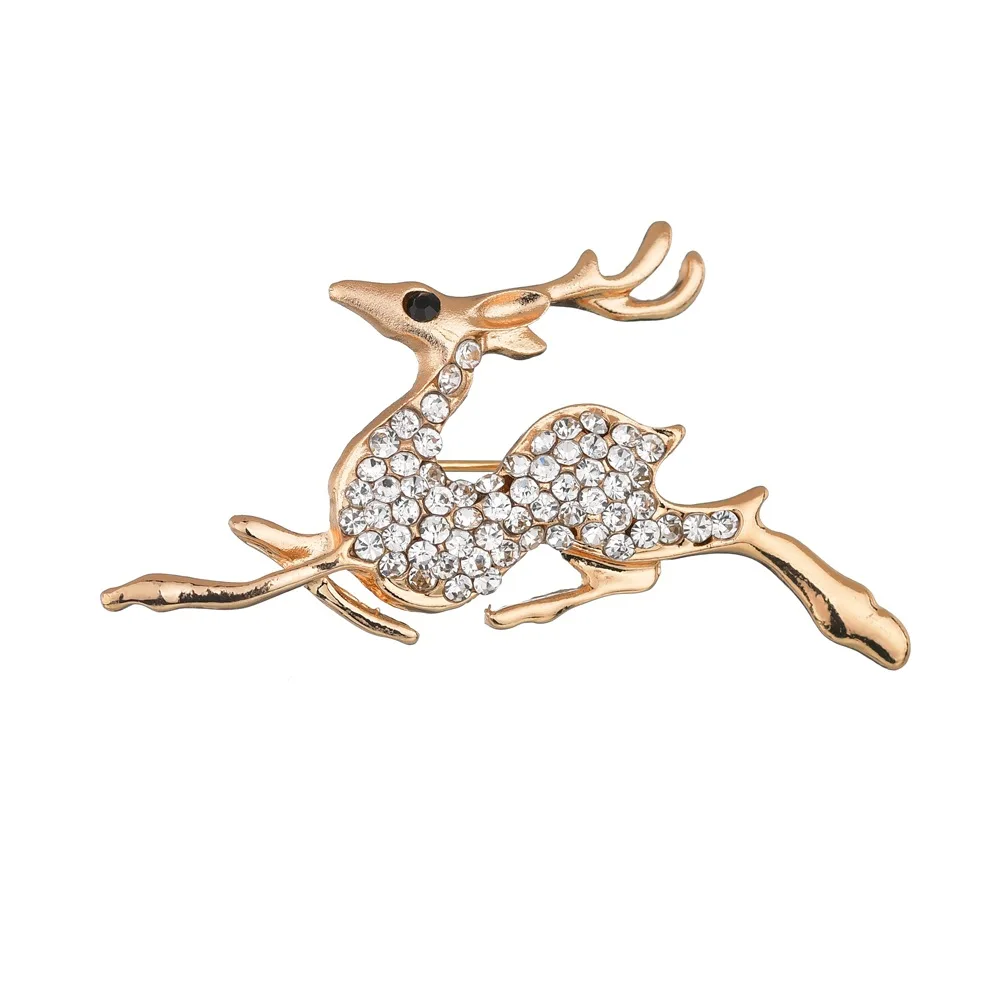 Cute Diy Brooch Pin for Women Girl Kids Gift Jewelry Scarf Denim Accessories Fashion Casual Vintage Brooches Pins Crystal Deer | Украшения