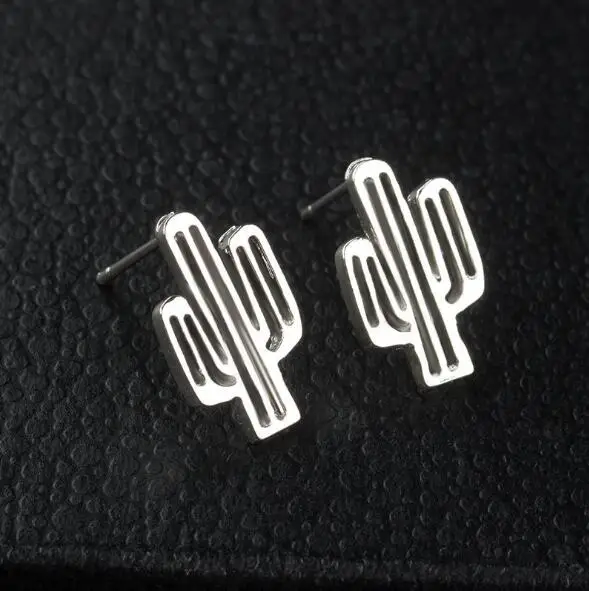 Женские простые серьги С КАКТУСОМ новые модные милые в Корейском стиле для