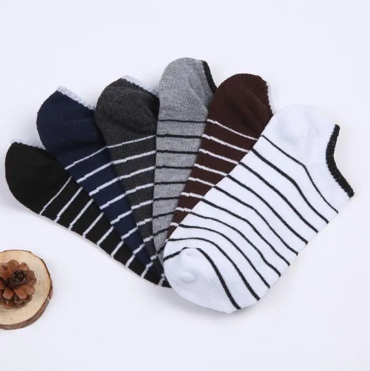 Короткие носки с маленькими полосками Повседневные эластичные короткие дышащие