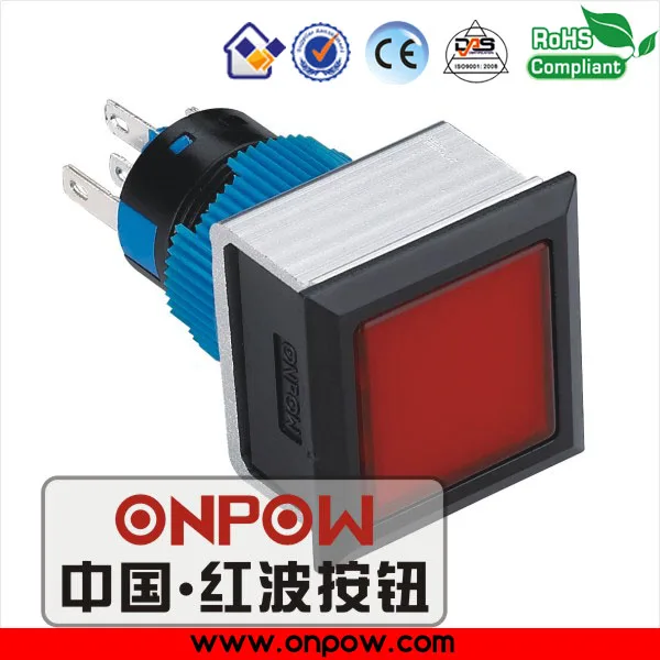 ONPOW 22mm square head BLACK surface latching illuminated pushbutton switch LAS1-APF-11Z/R/12V | Обустройство дома
