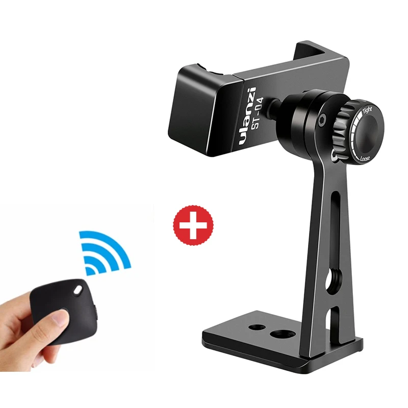 Black with BT Remote Ulanzi ST-04 штатив зажим Крепление Держатель смартфона адаптер w Bluetooth пульт дистанционного спуска затвора Live Штатив для iPhone Android Мобильный - Цвет: Black with BT Remote