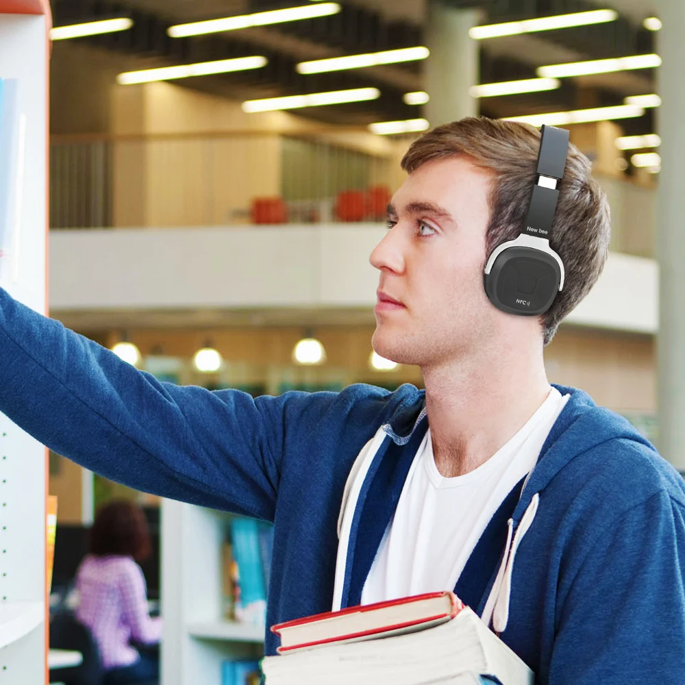 Би беспроводные наушники bluetooth стерео портативный папка гарнитура наушники с Спорт приложение микрофон NFC для телефона Компьютер ТВ