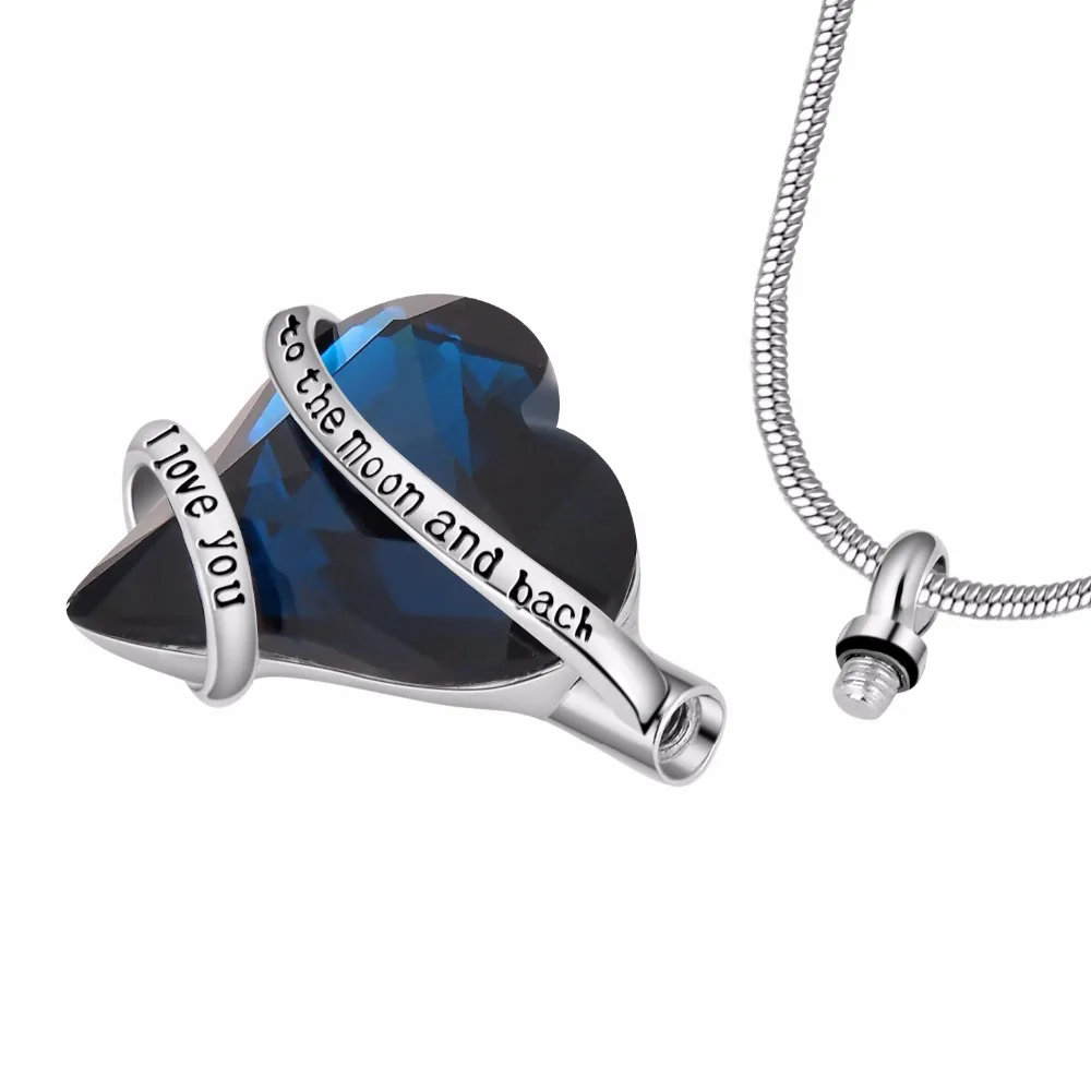 I love you to the moon and back memorial cremation jewelry модное ожерелье с подвеской золы урна змеиная