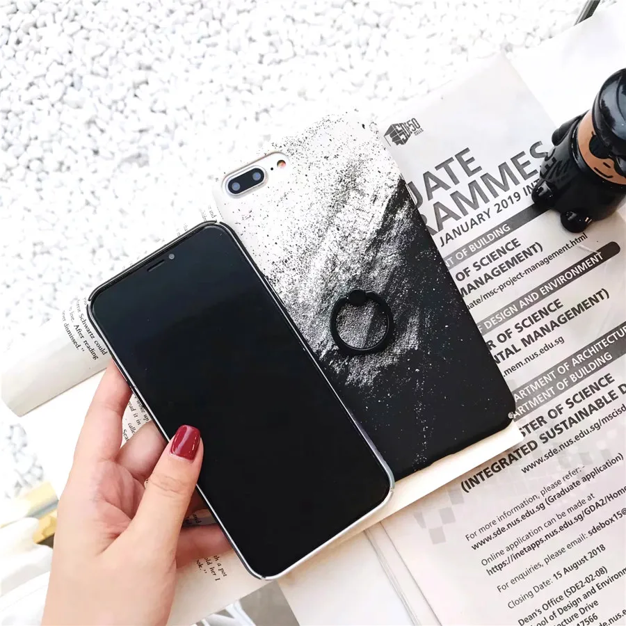 Чехлы под мрамор звездное небо Луна для huawei P20 Lite mate 20 Pro кольцевая ручка подставка